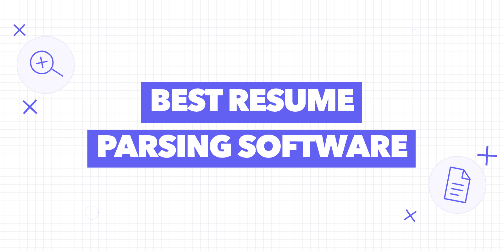 Cover reading “Best resume parsing software” with a search icon and a document icon